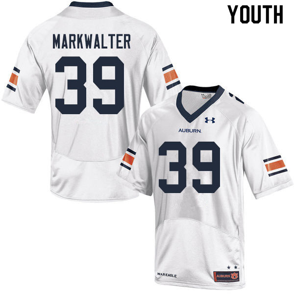 Youth #39 Patrick Markwalter Auburn Tigers College Football Jerseys Sale-White